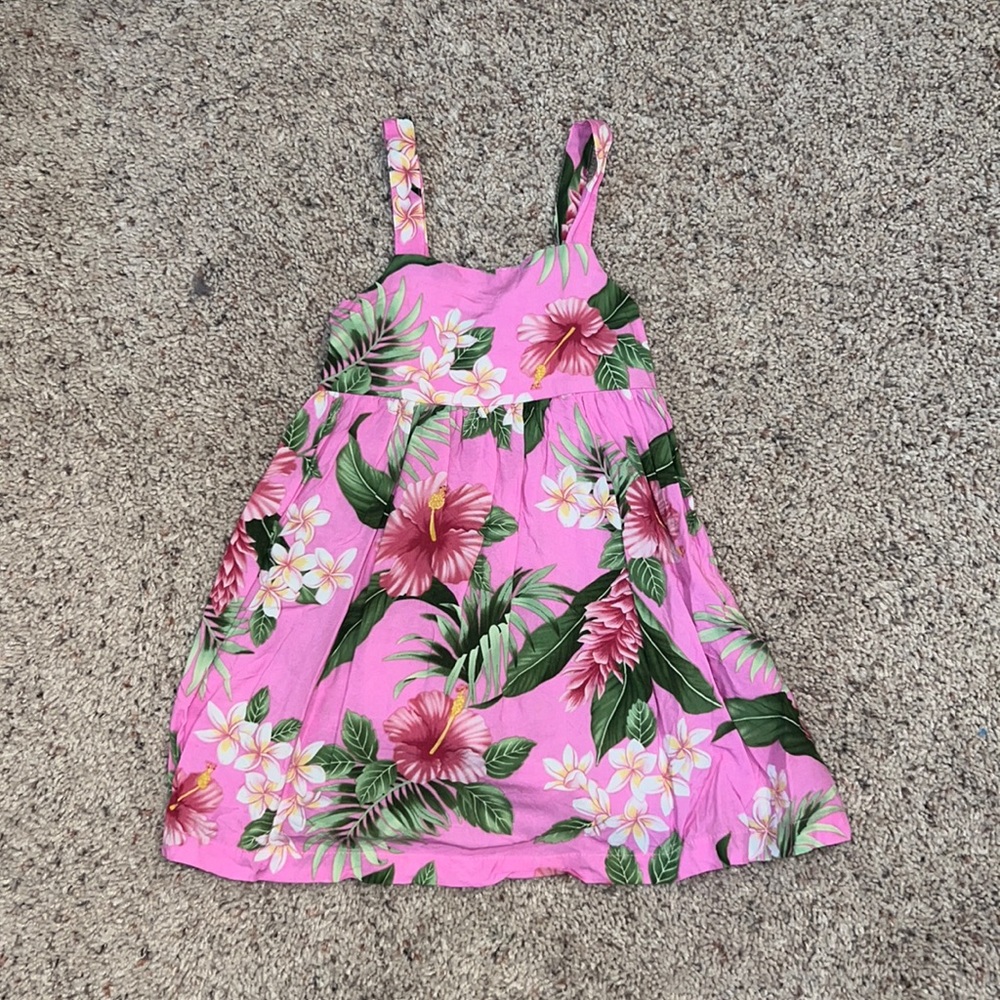 Floral Pink Kids Hawaiian Dress